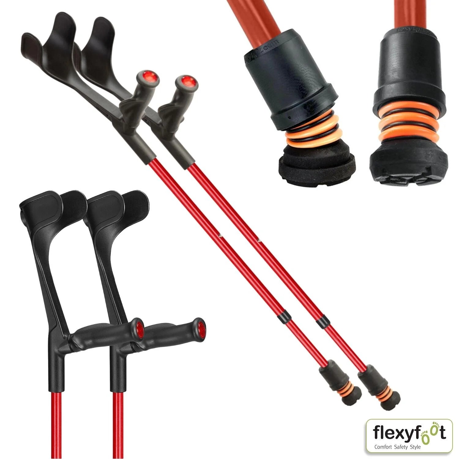 Flexyfoot Open Cuff Crutches - Pair or Single